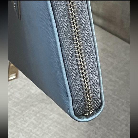 Prada Gray Saffiano Lux Zip-Around Wallet - Picture 7 of 10